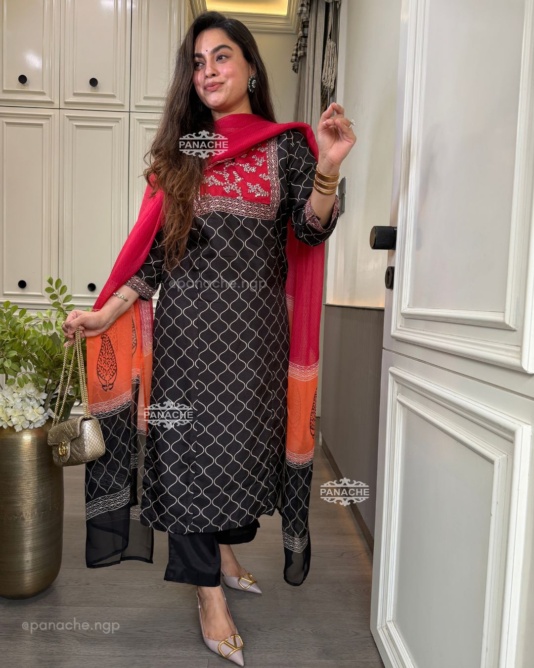 Naqsh black semi formal suit set