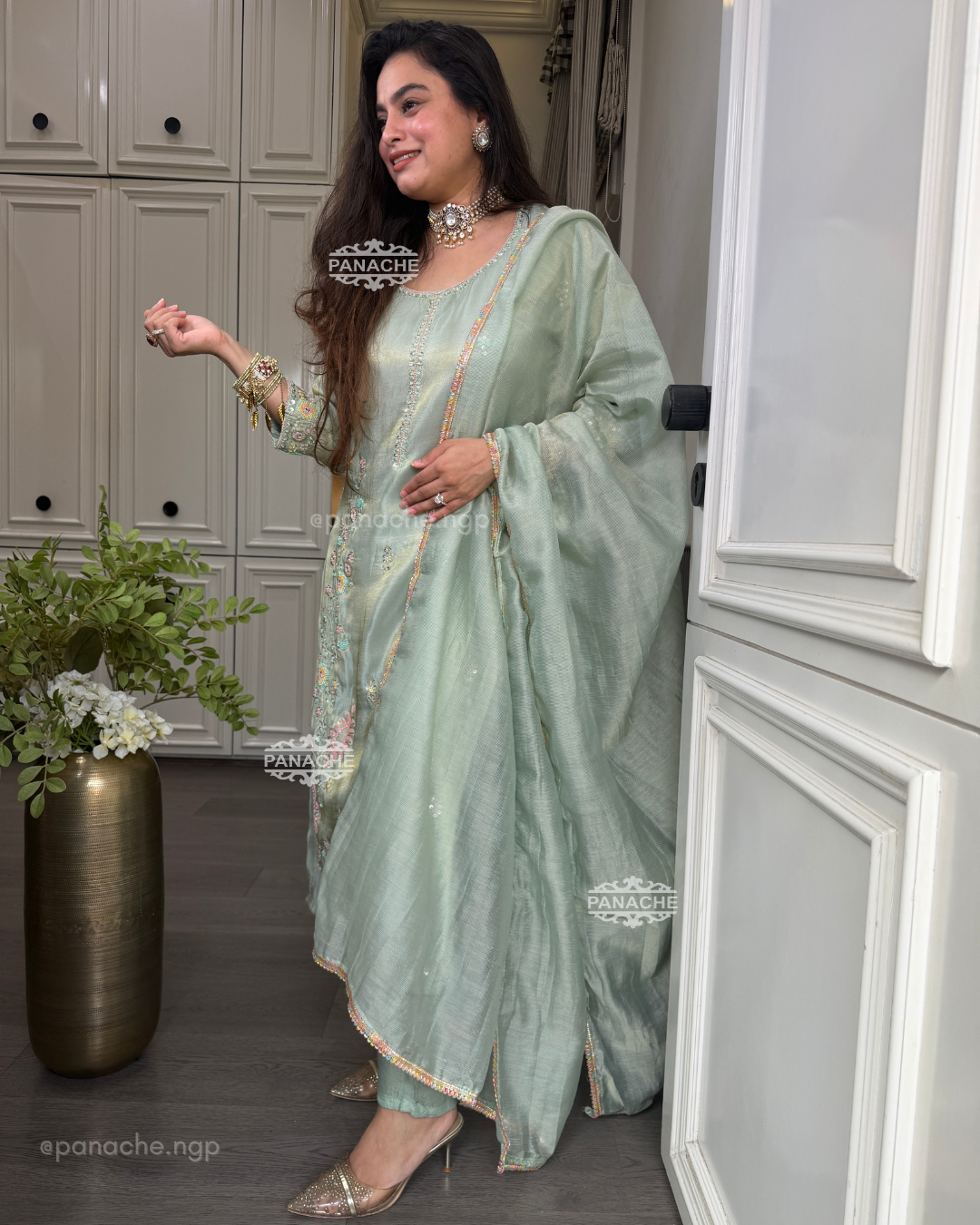 Zeba mint festive suit