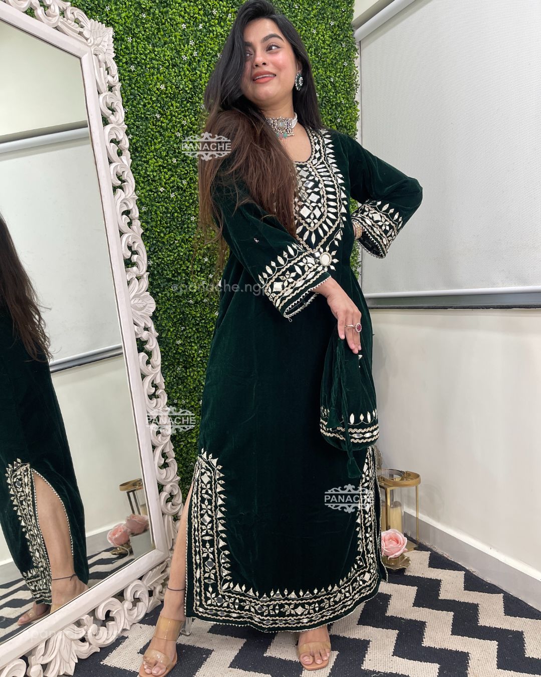 Mirror and Gota velvets