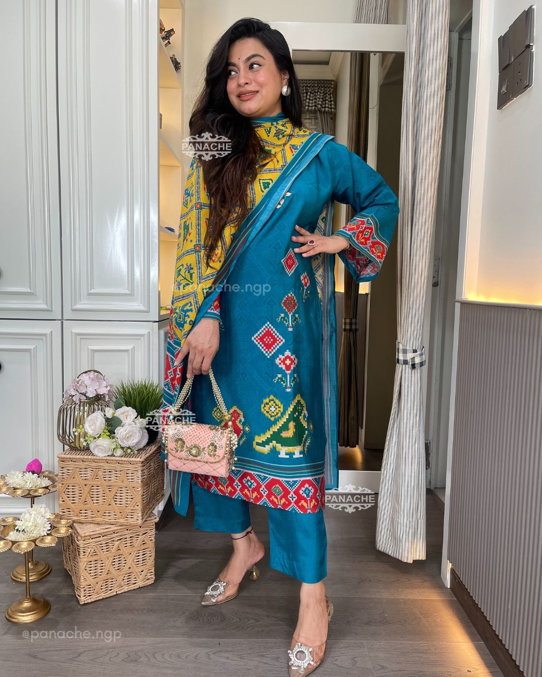 Ikkat muslin set