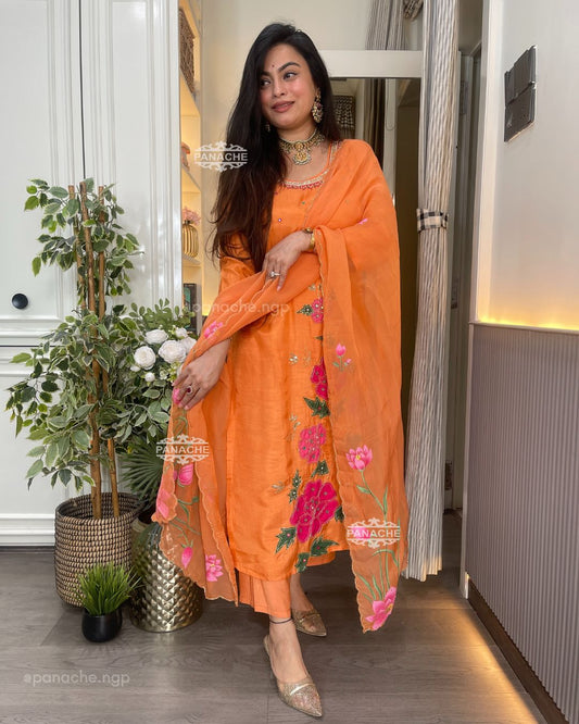 Peach handpainted set