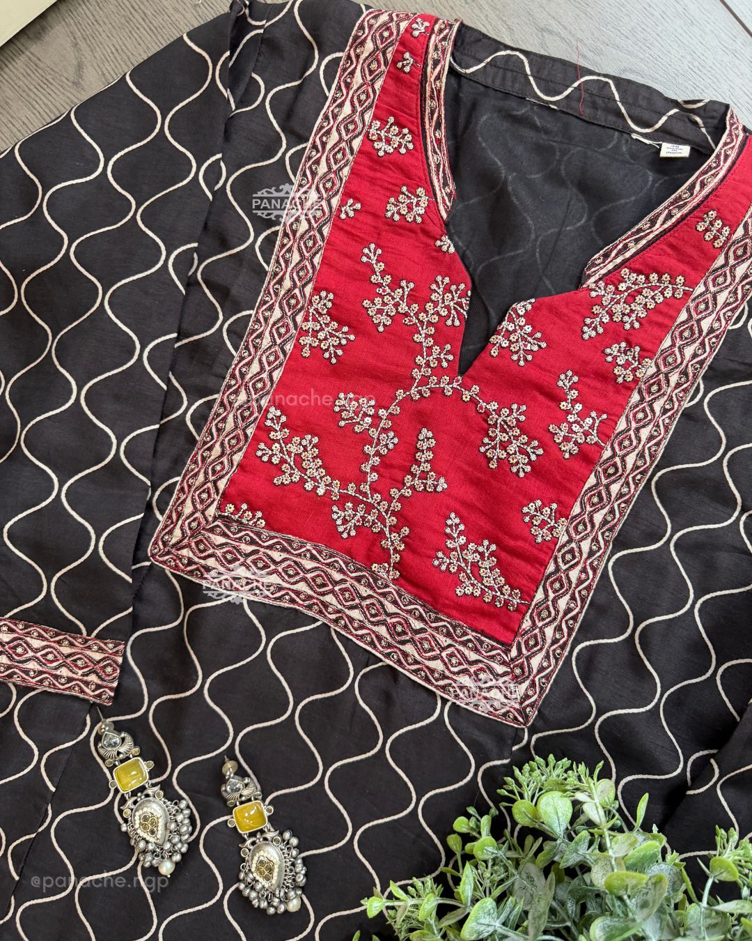 Naqsh black semi formal suit set