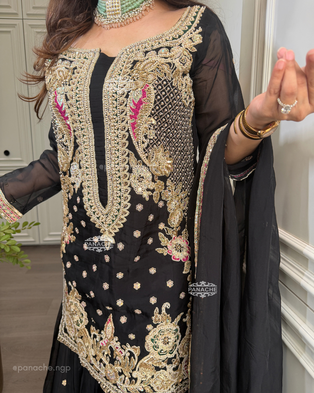 Meher Sharara set (Black)
