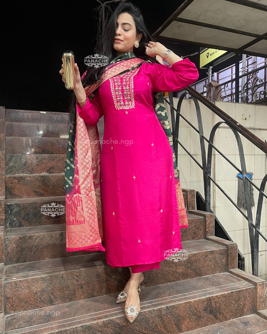 Banarasi special with ombré dupatta