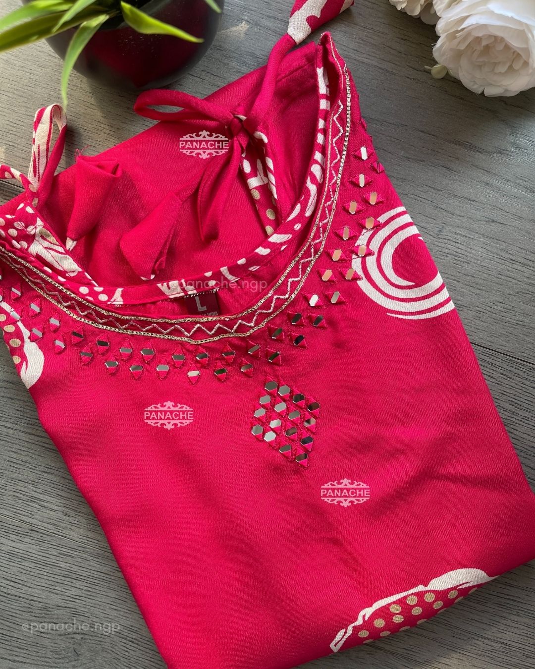 Fuschia Print on print set