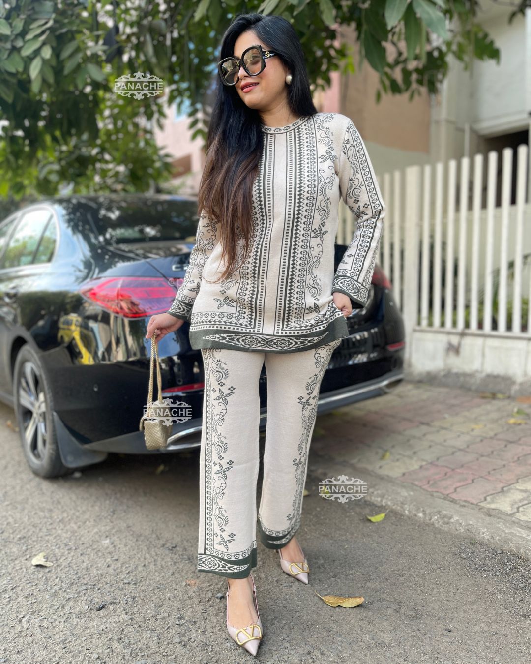 Abstract woollen knitt coord