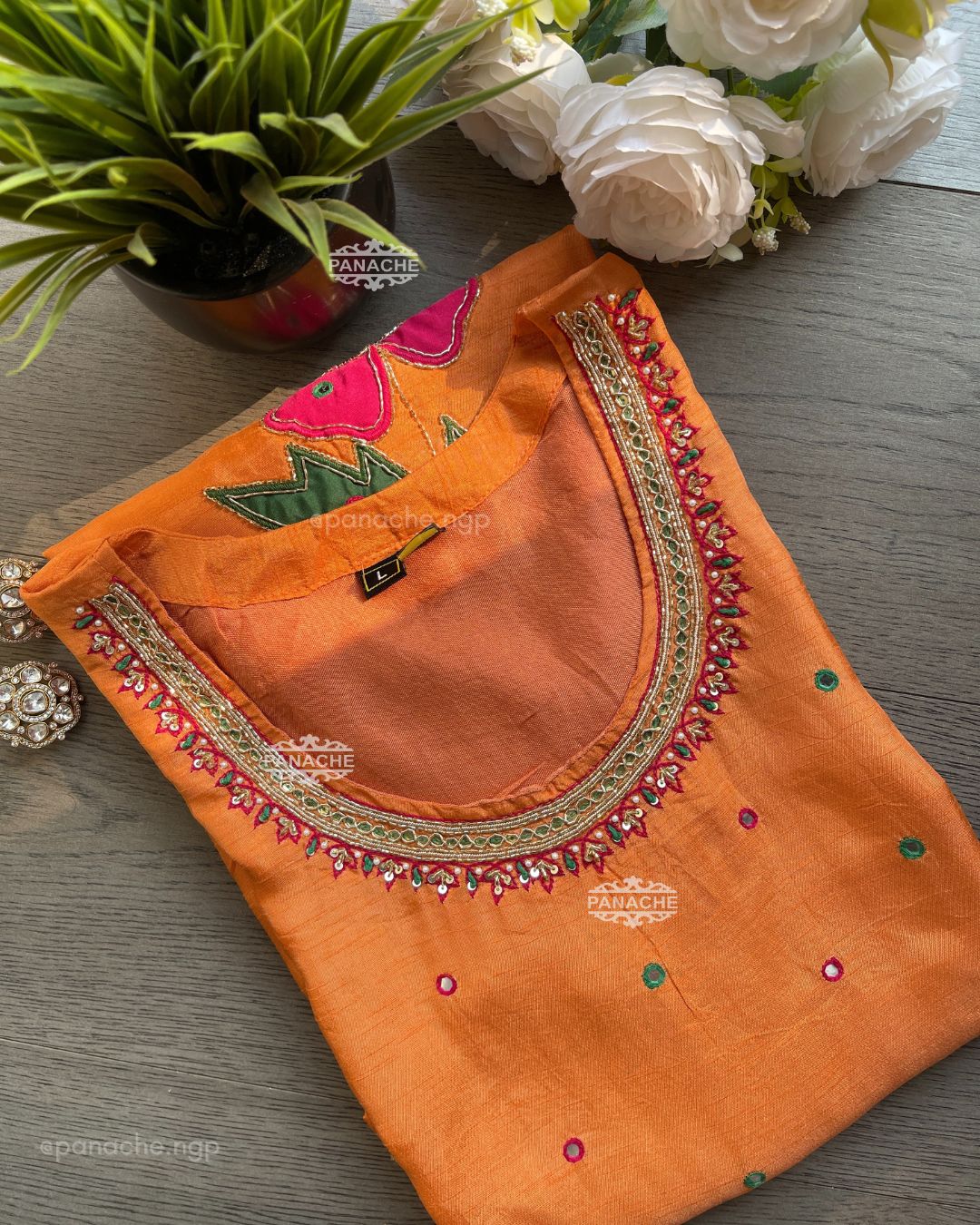 Peach handpainted set