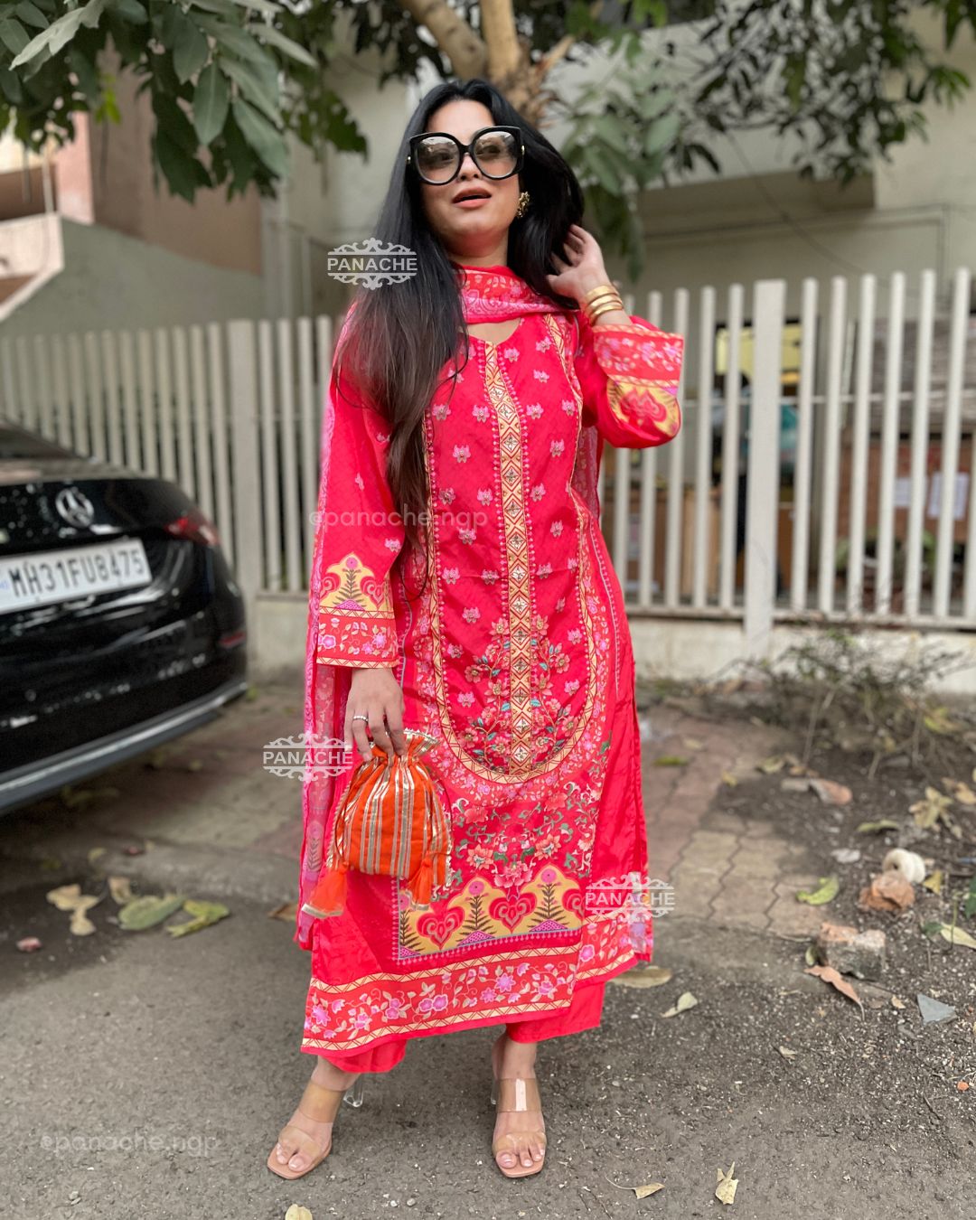 Print in print budget suit set