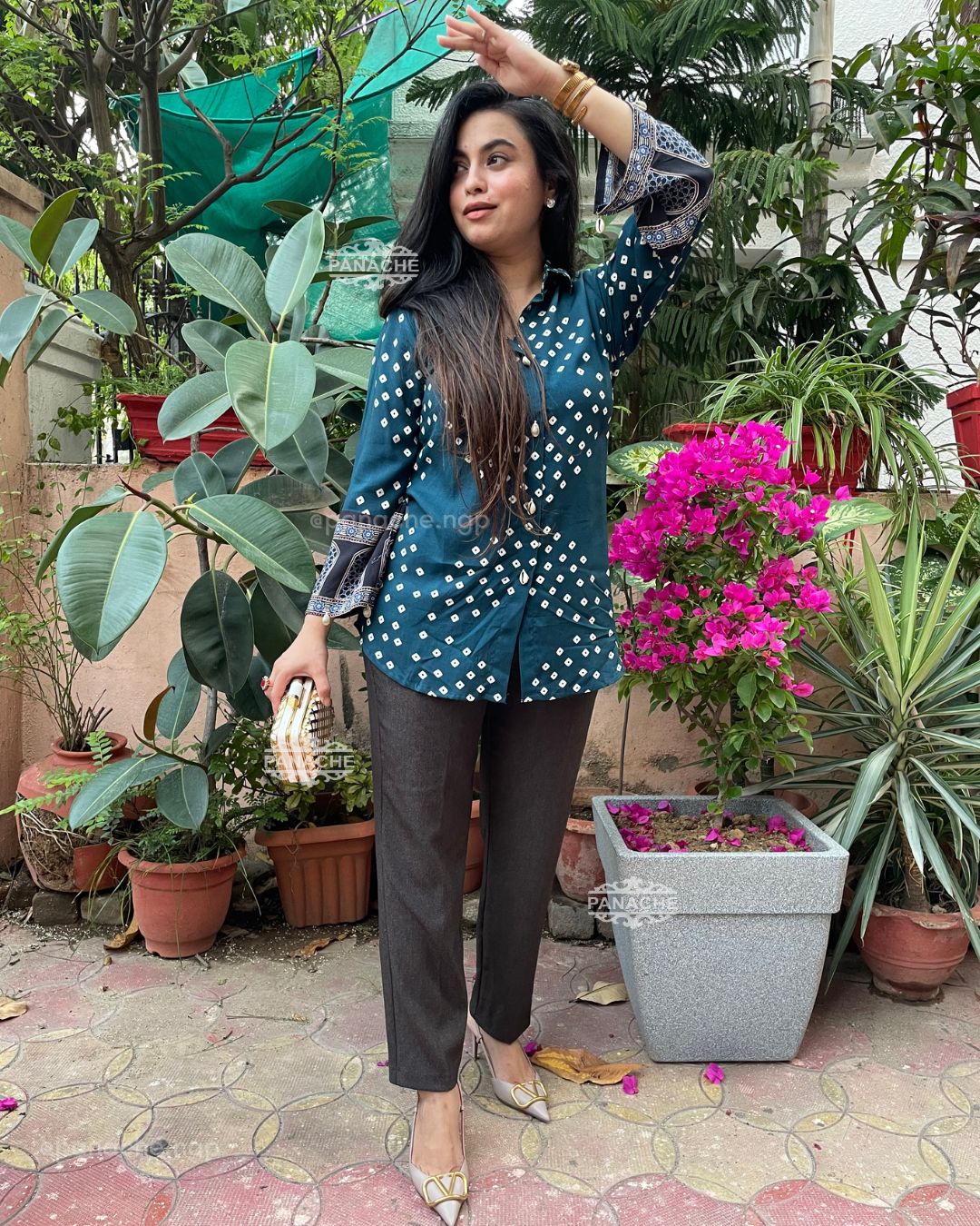 Ikkat Bandhani shirt