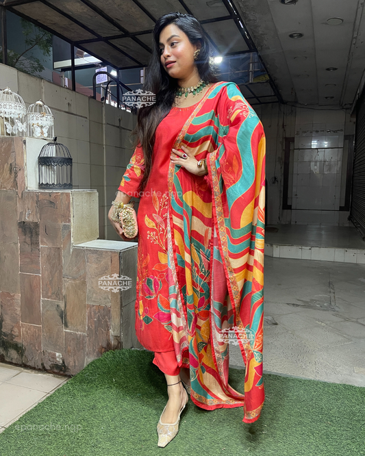 Print on print orange blossom set