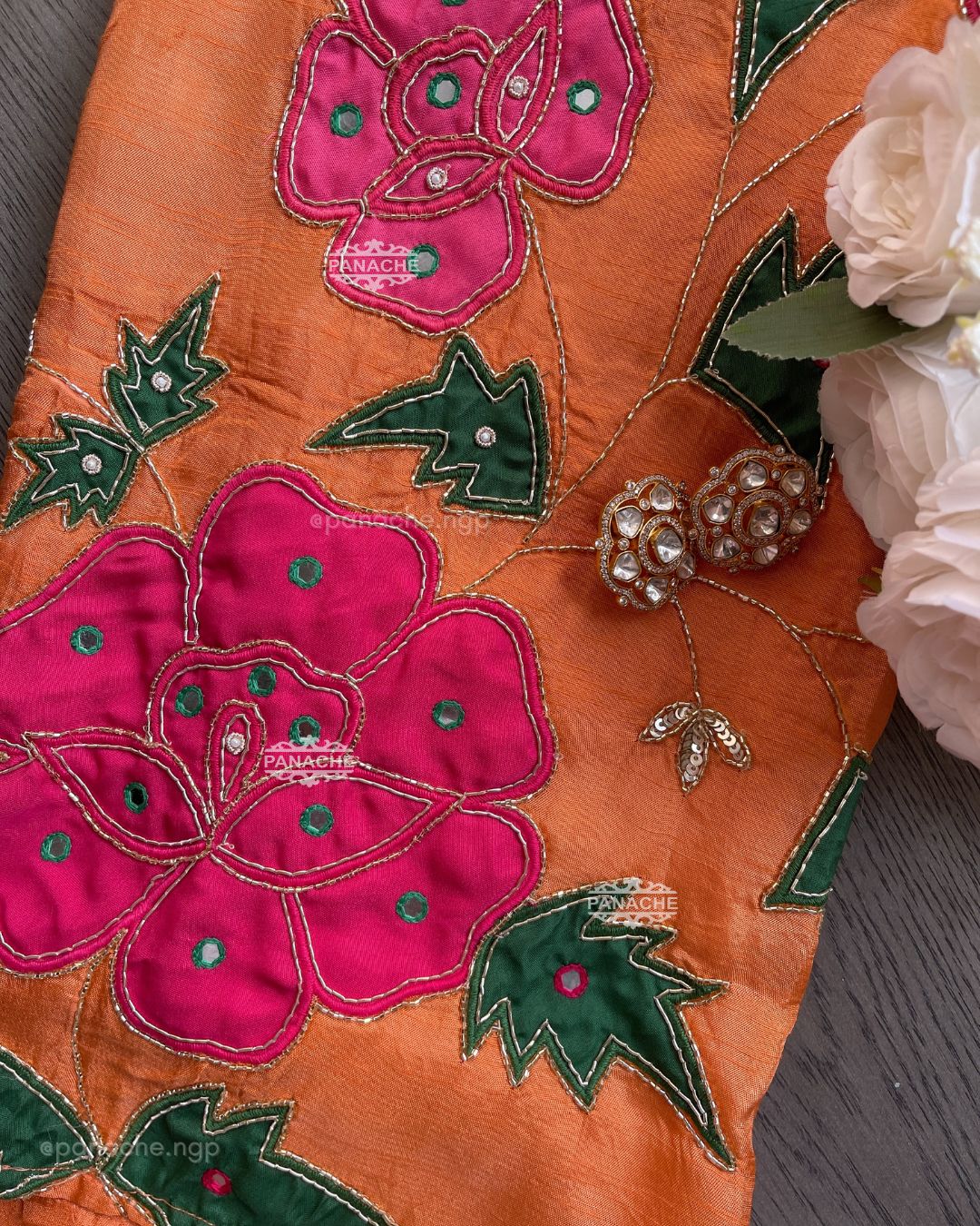 Peach handpainted set