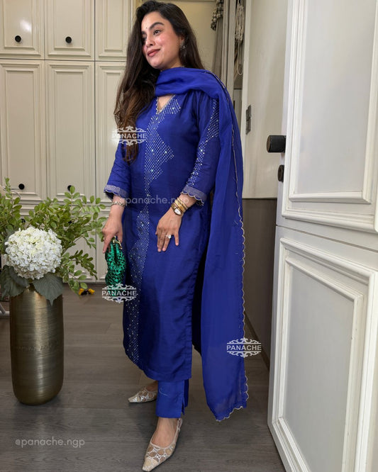 Leher Bandhani suit set