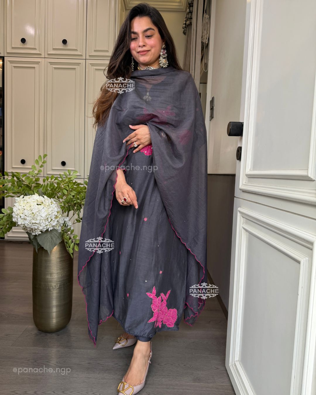 Rose appliqué suits