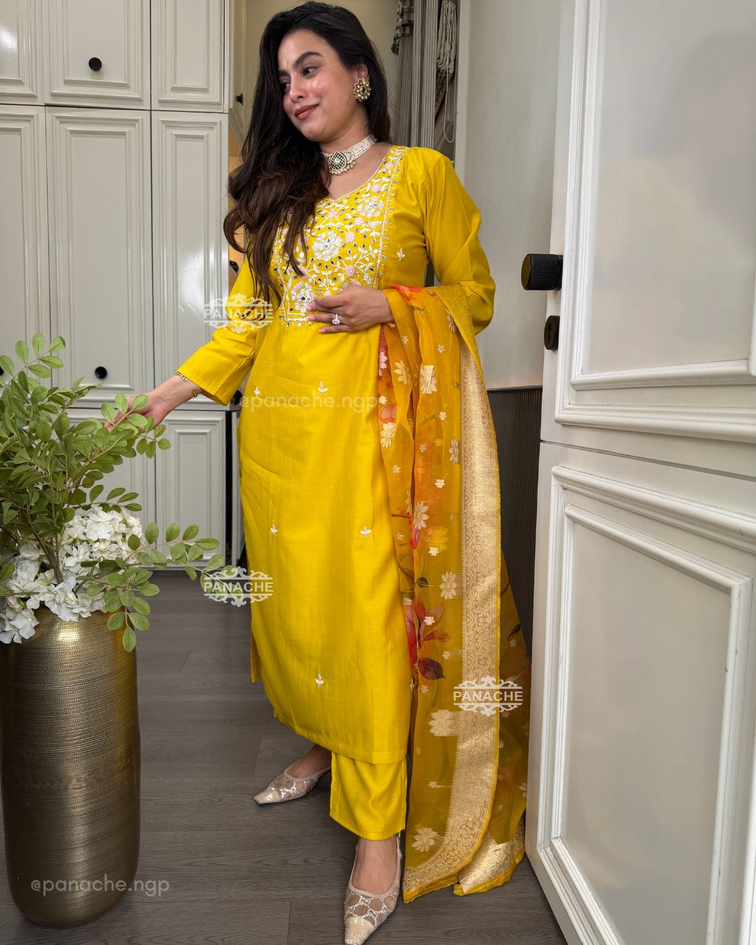 Floral partywear suit