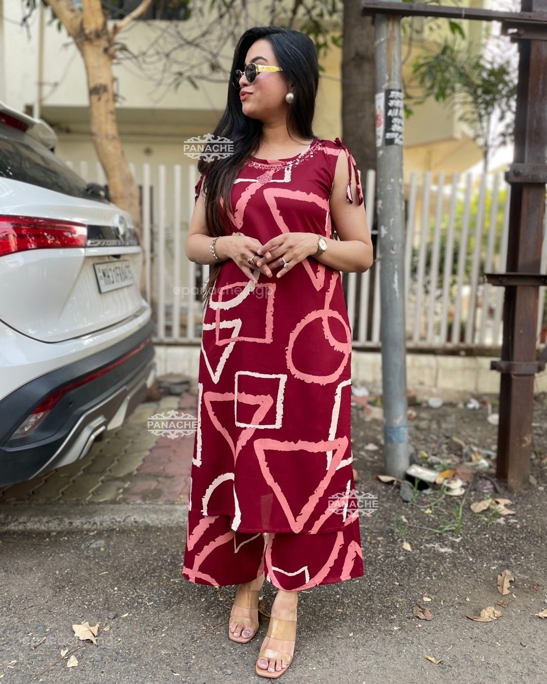 Abstract sleeveless coord