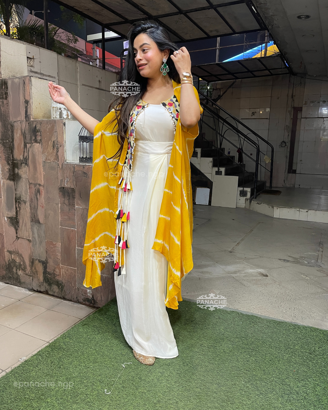 Indowestern cape set