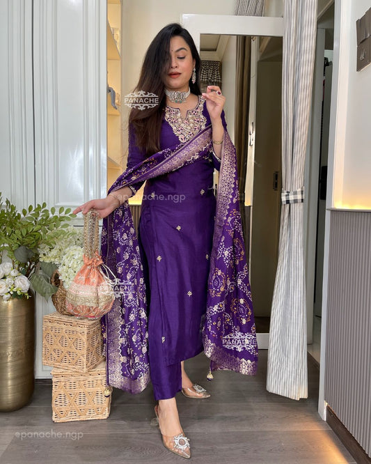 Bandhani silk set