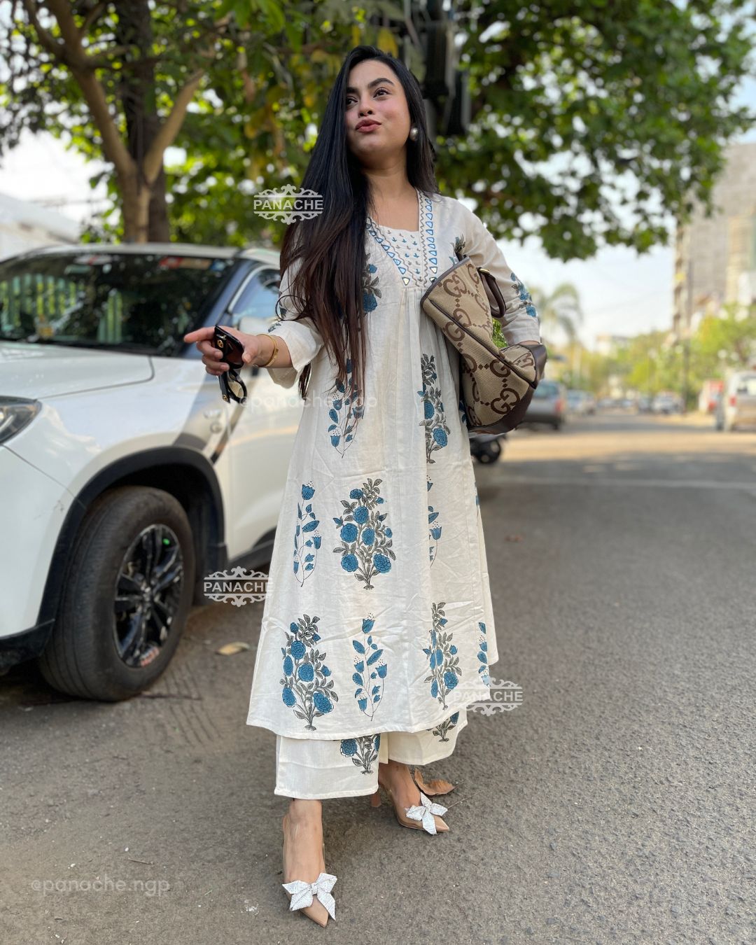 Block embroidery katha coords