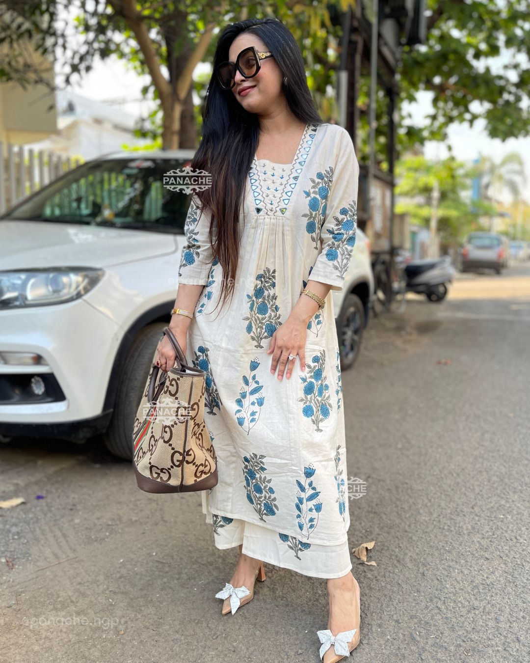 Block embroidery katha coords