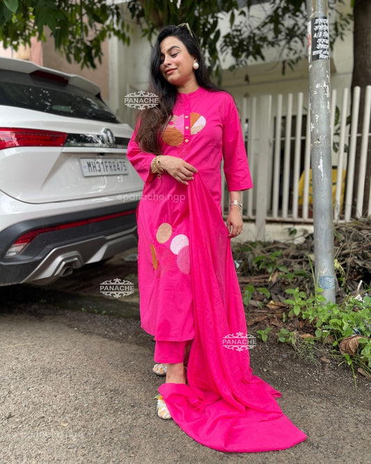 Fuschia pink cotton set for daily nbsp