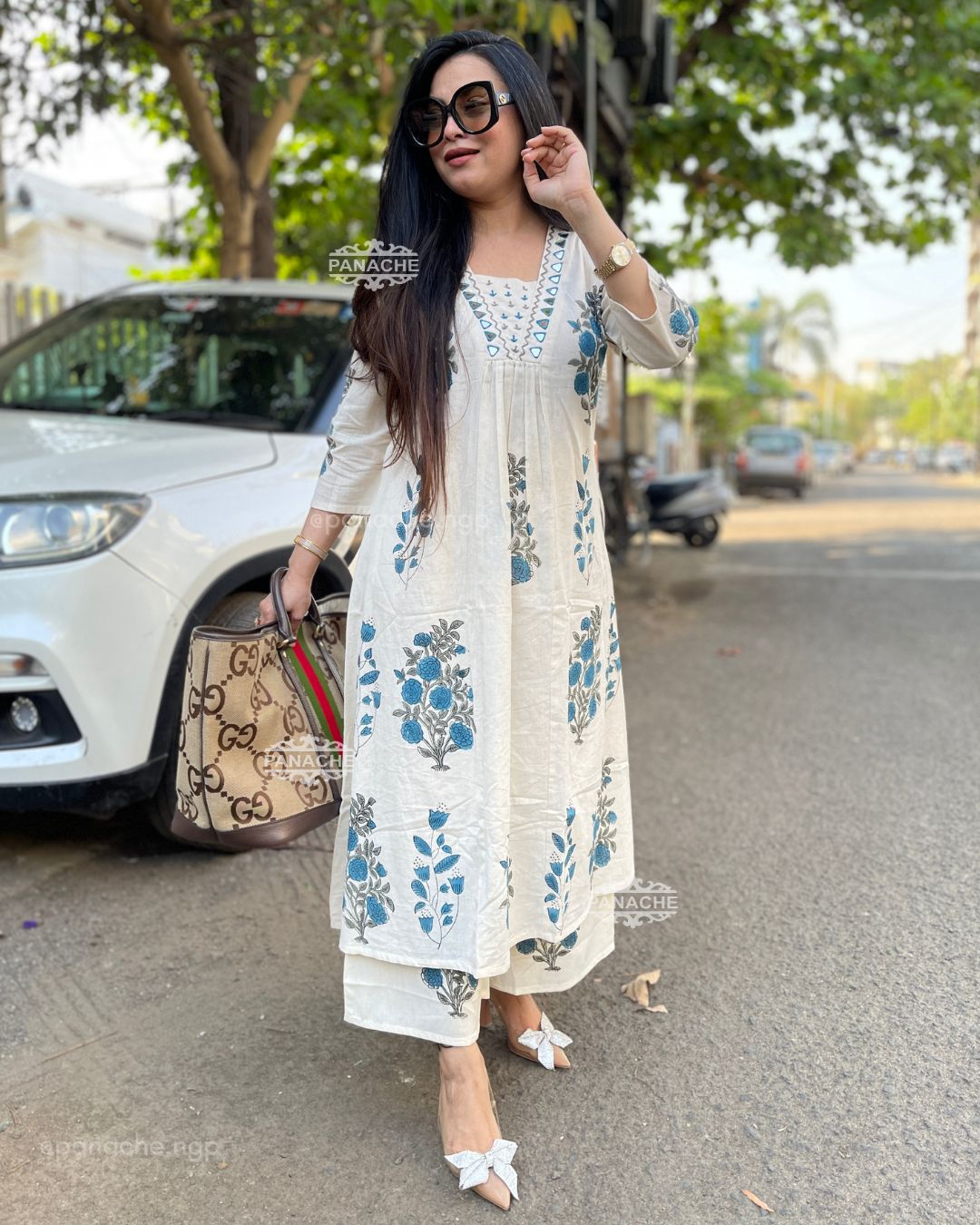 Block embroidery katha coords