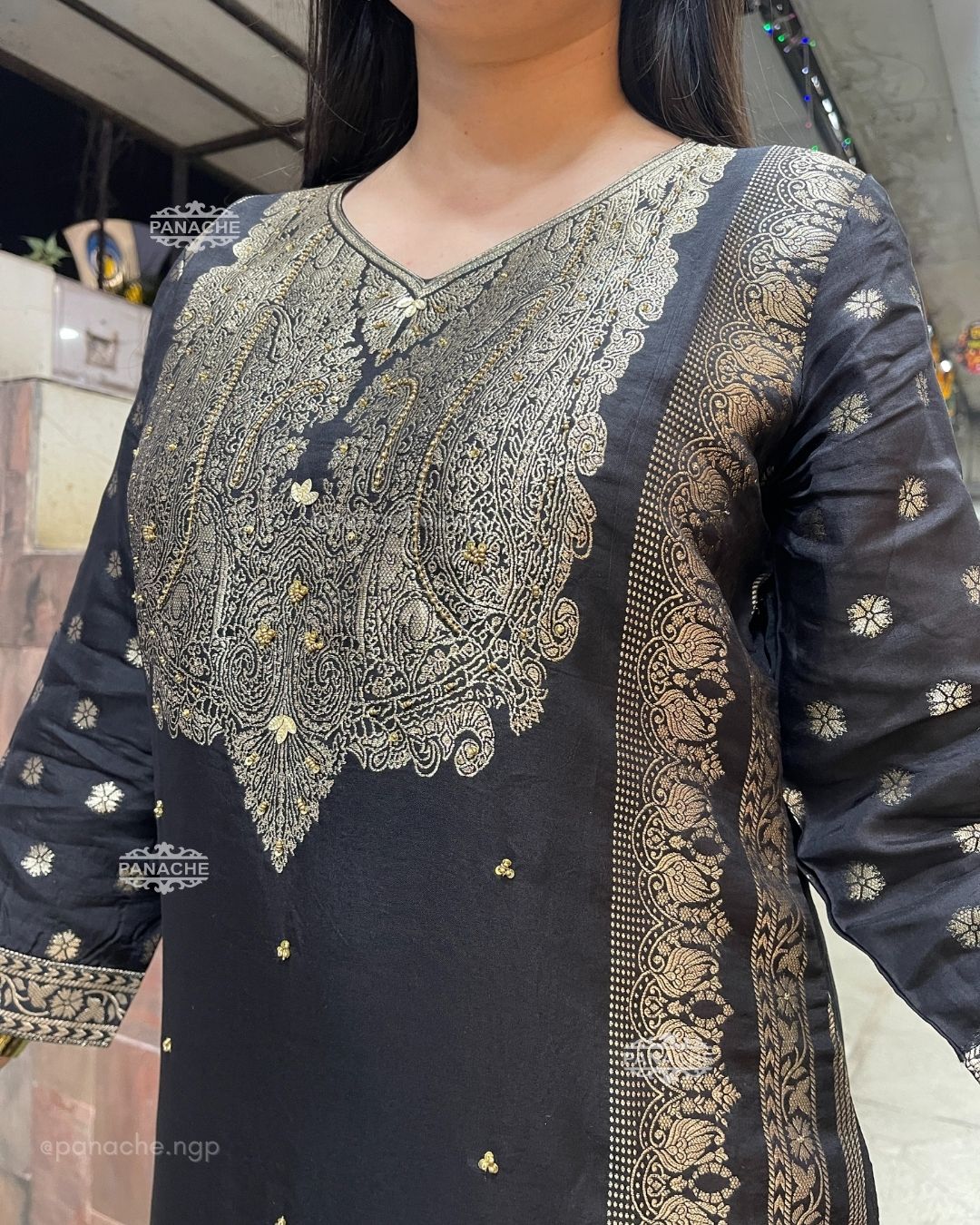 Black woven banarasi special