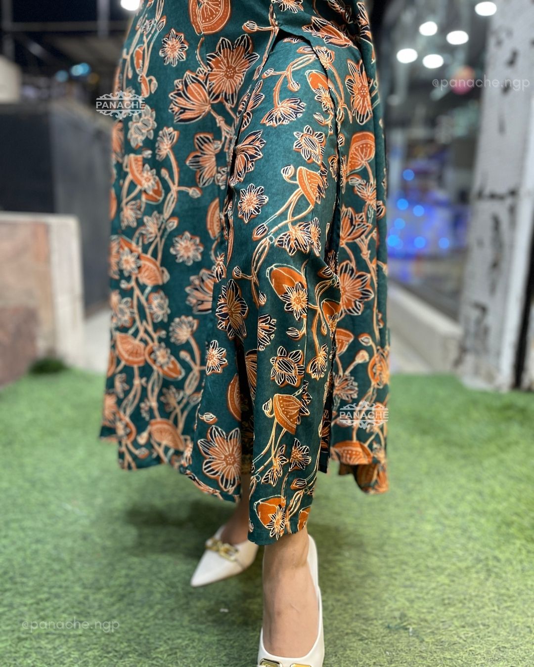 Floral print on print kurta pant set