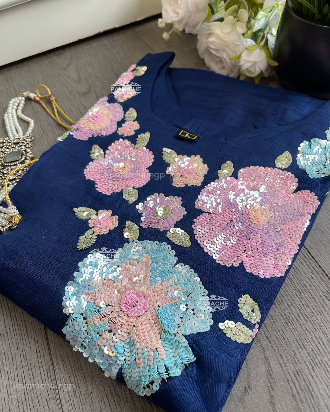 Rainbow sequein teel set