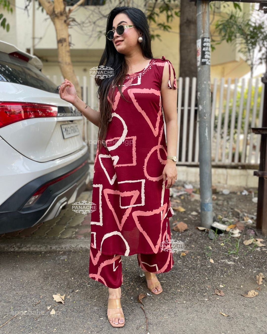 Abstract sleeveless coord