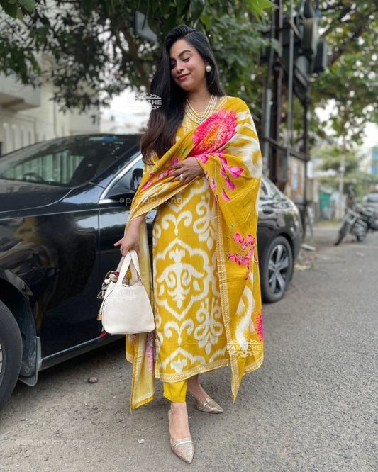 Ikkat floral suit set