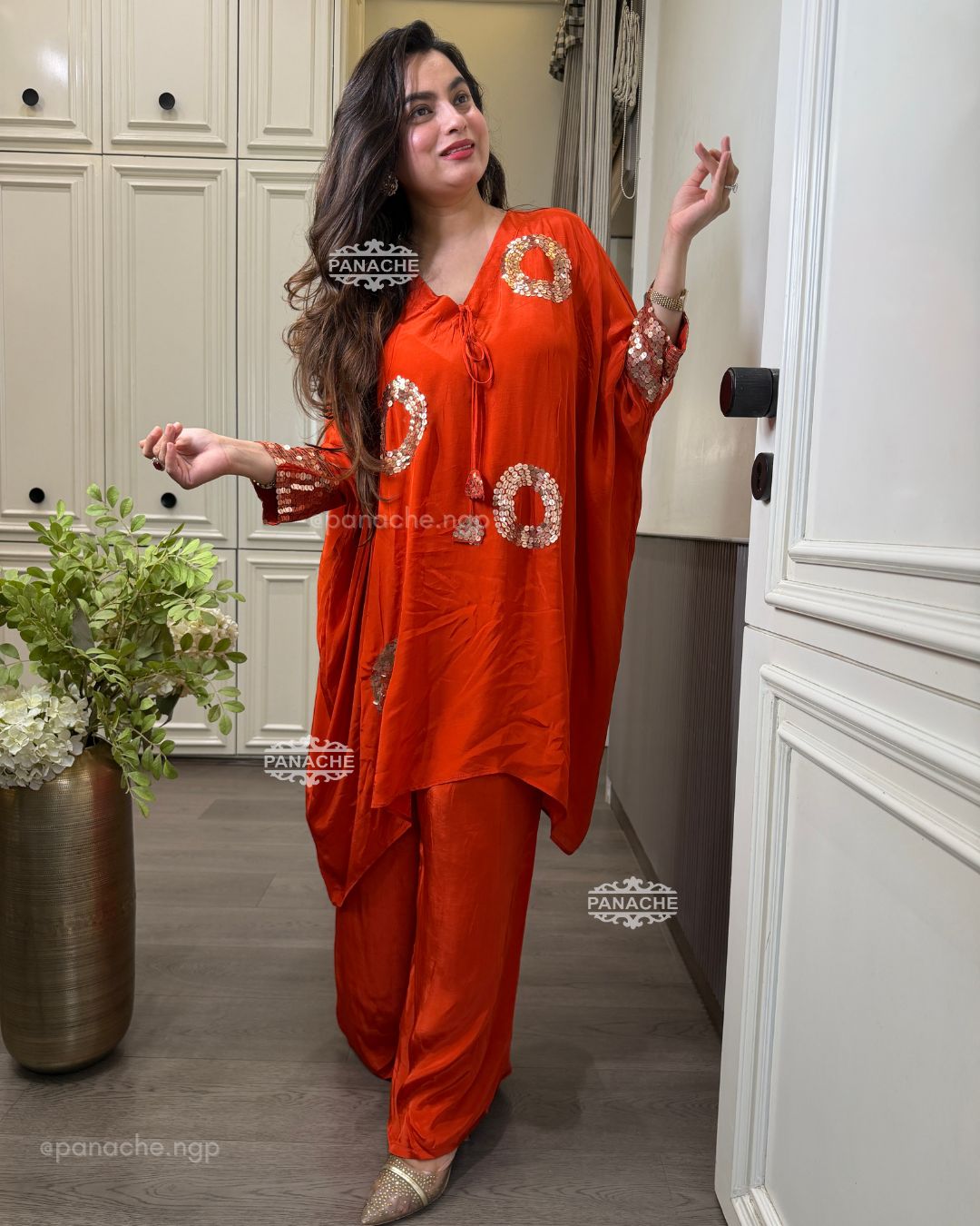 Sunset Kaftan choga set
