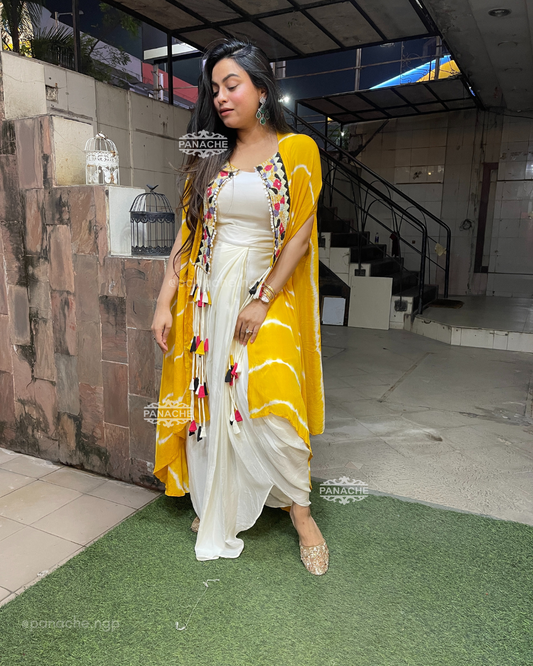 Indowestern cape set