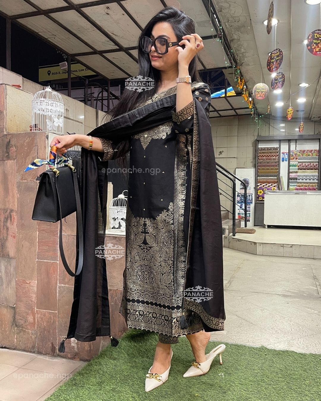 Black woven banarasi special