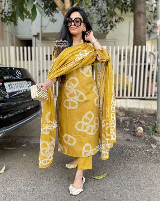 Modern cotton printed suit set