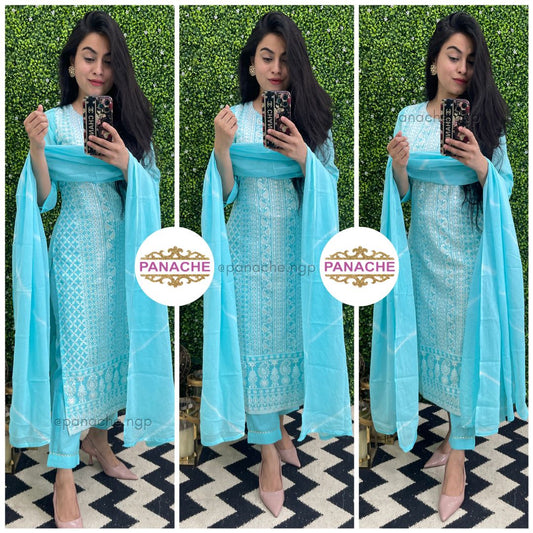 Lakhnavi special in sky blue!