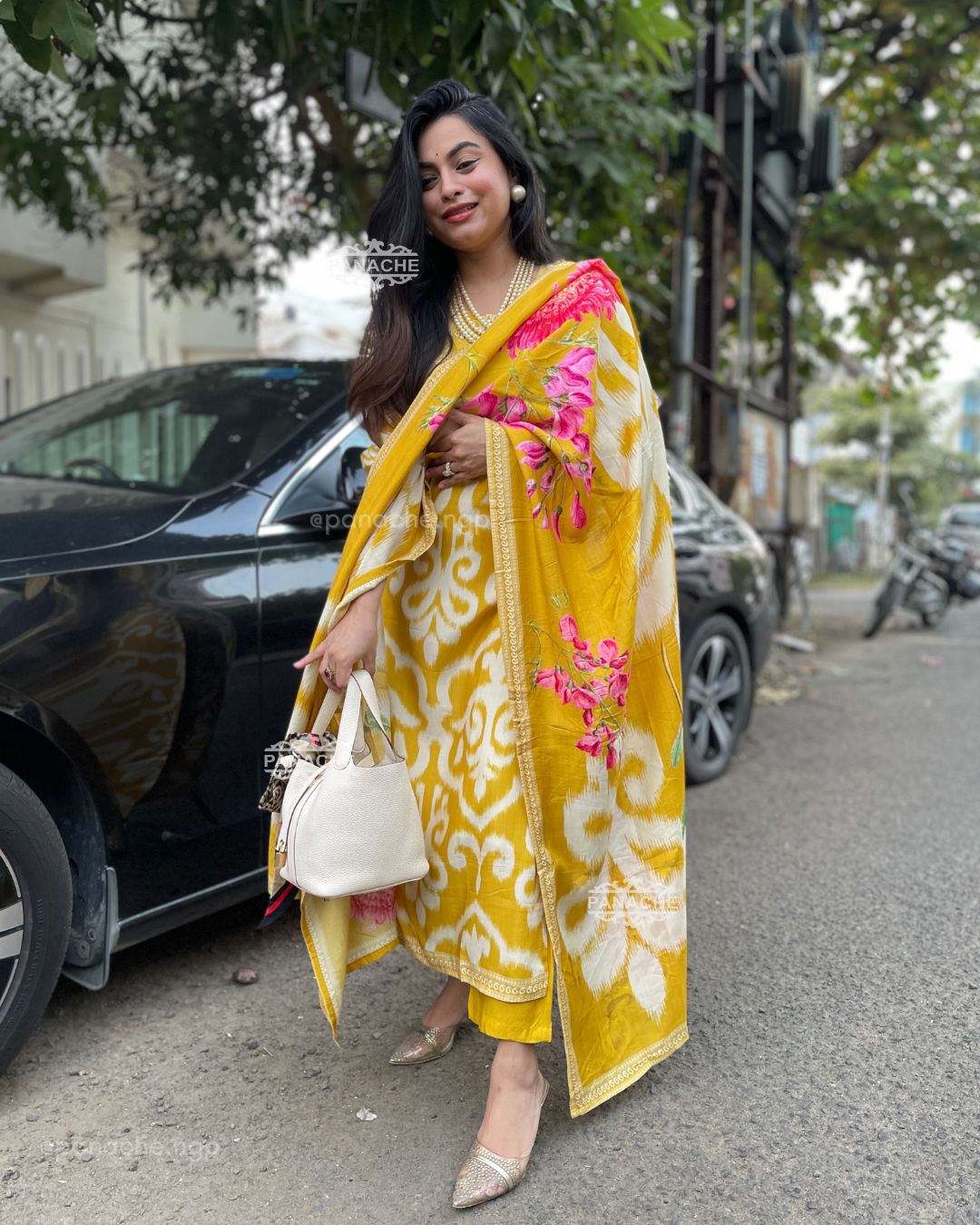 Ikkat floral suit set