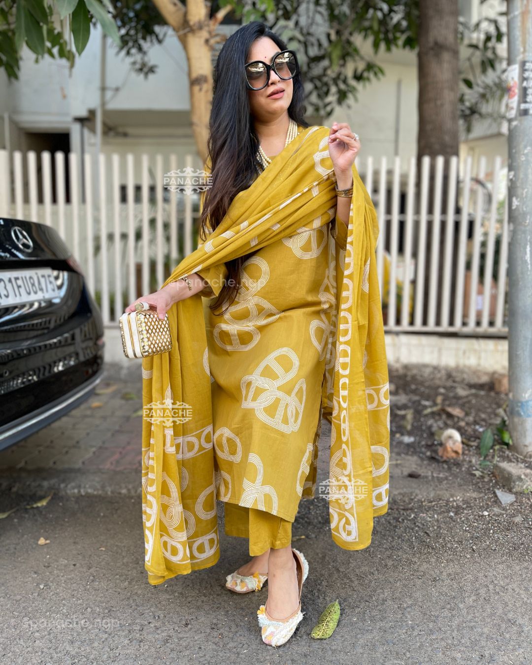 Modern cotton printed suit set