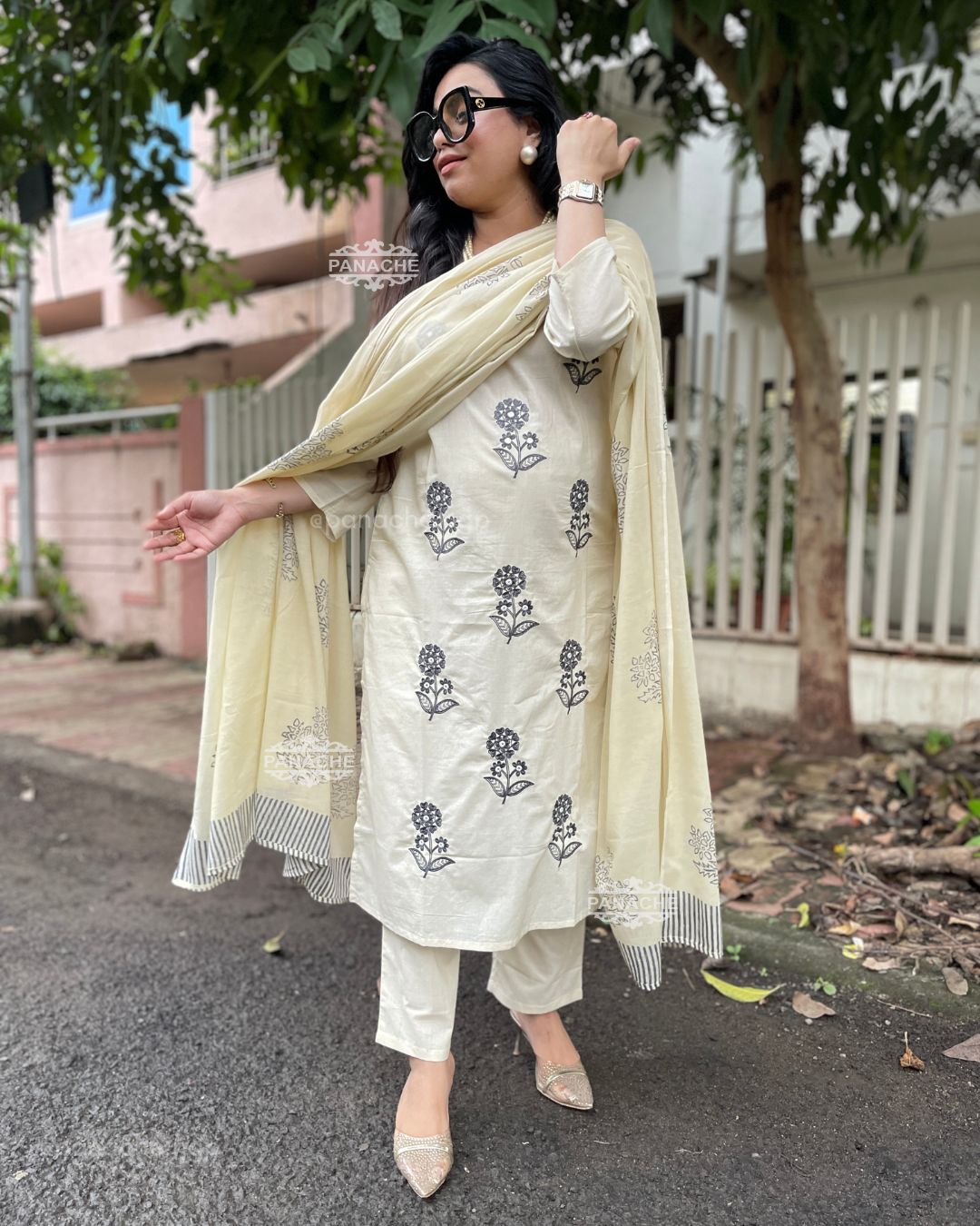 Hand painted block printed budget set