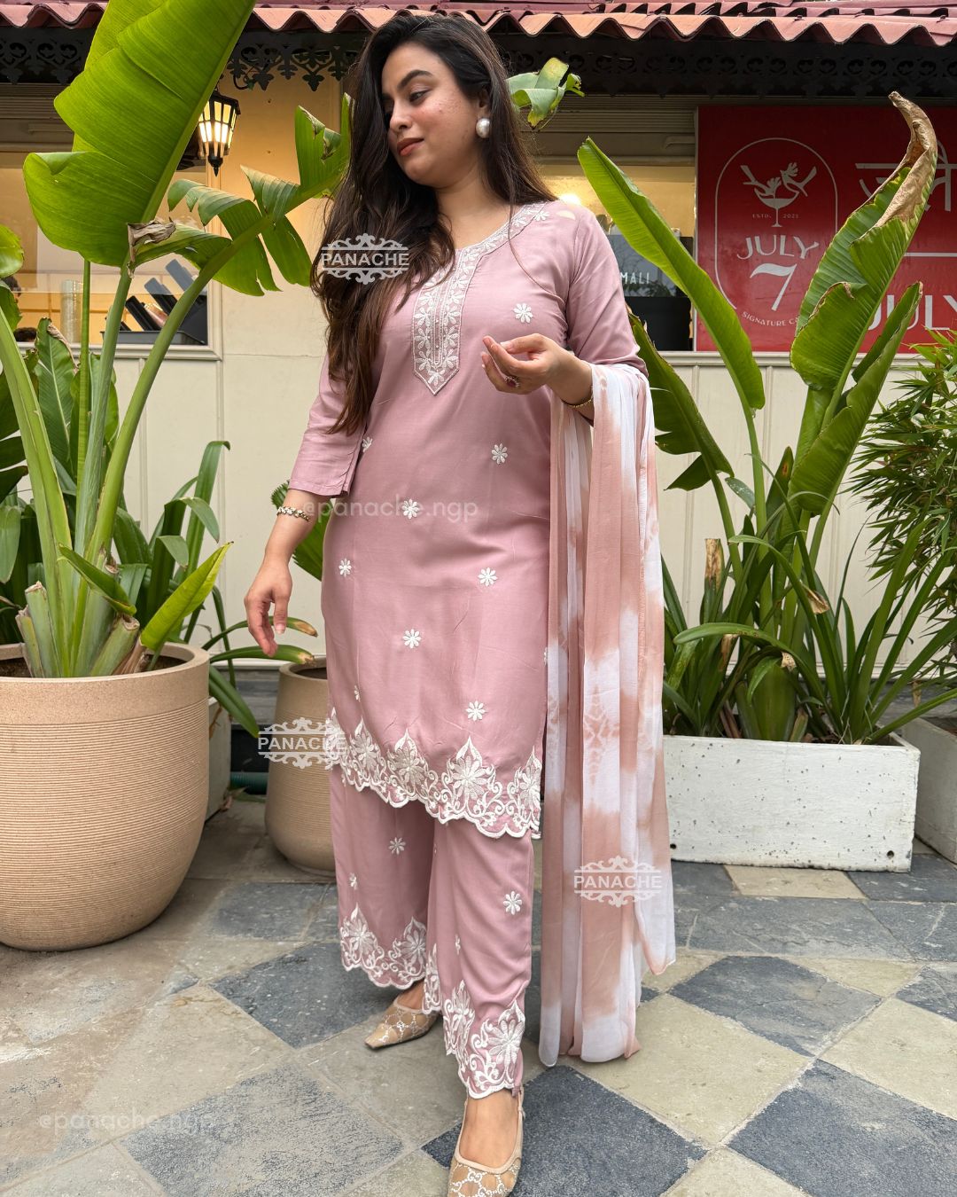 Pastel thread work Suits