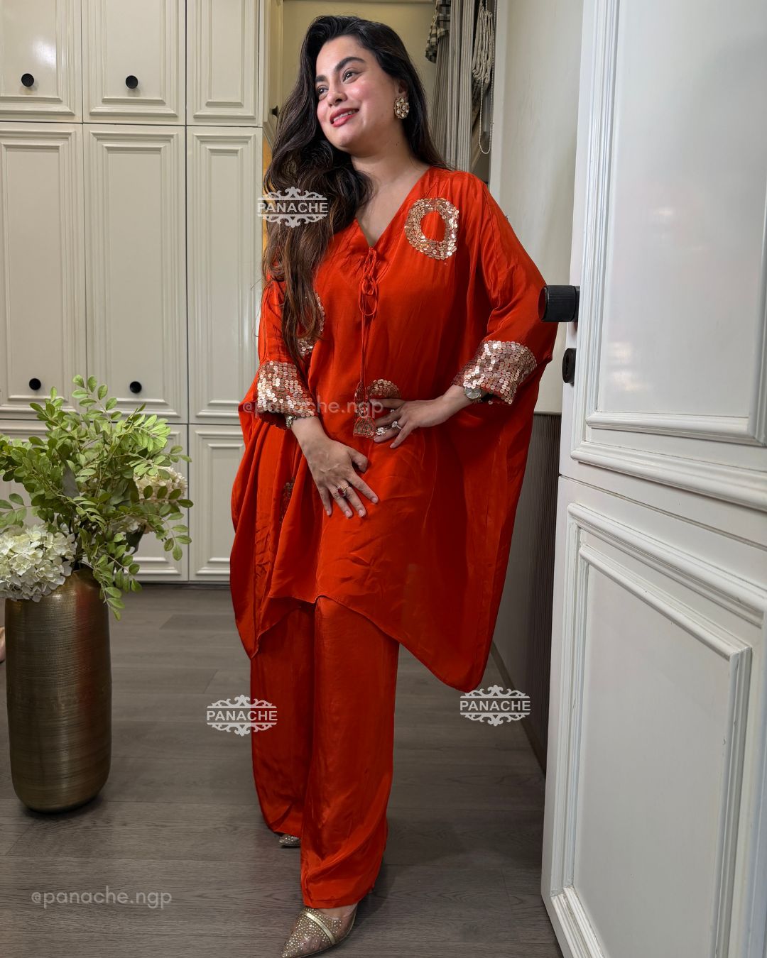 Sunset Kaftan choga set