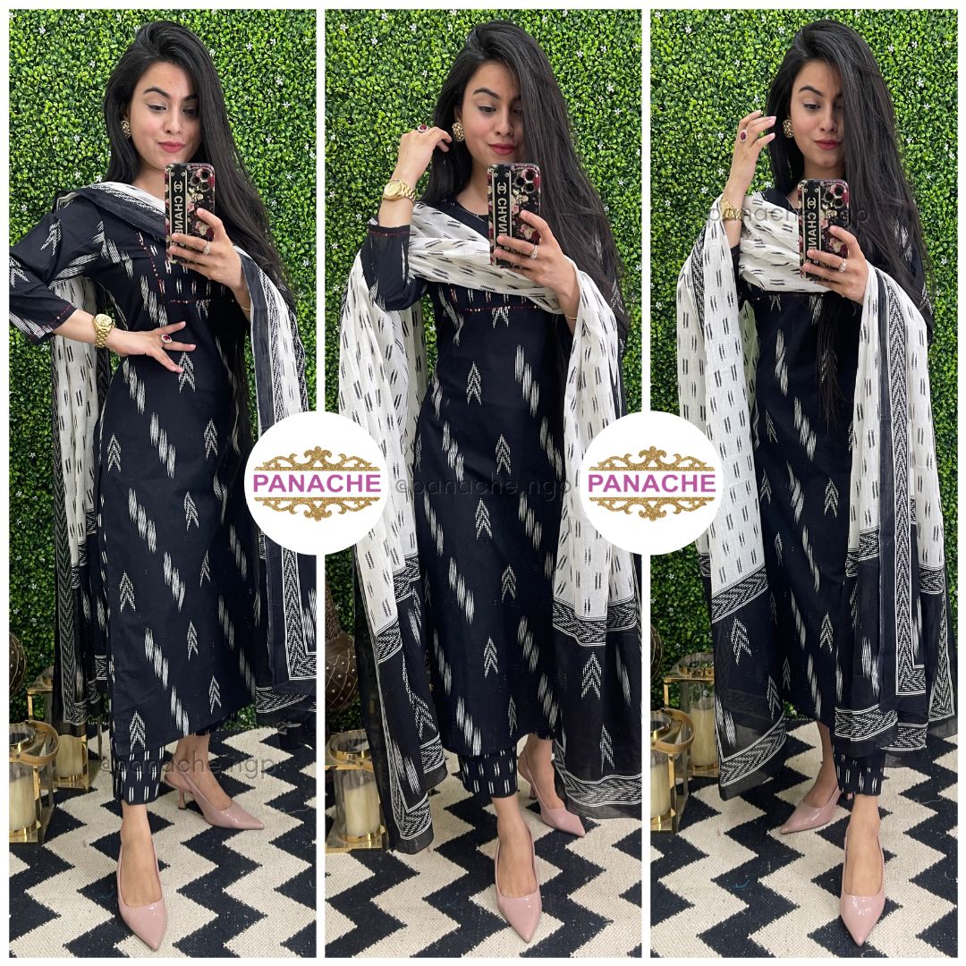 Monochrome ikkat dupatta special