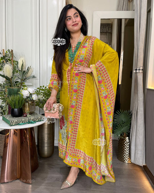 Sunshine floral crepe suit