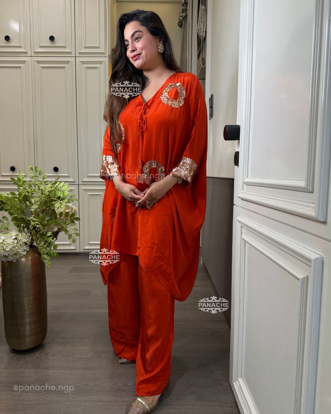 Sunset Kaftan choga set