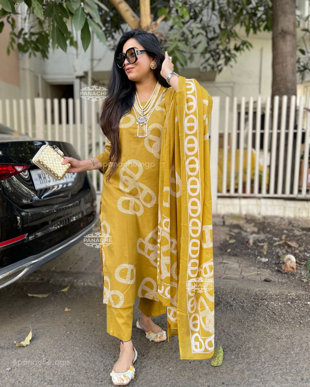 Modern cotton printed suit set