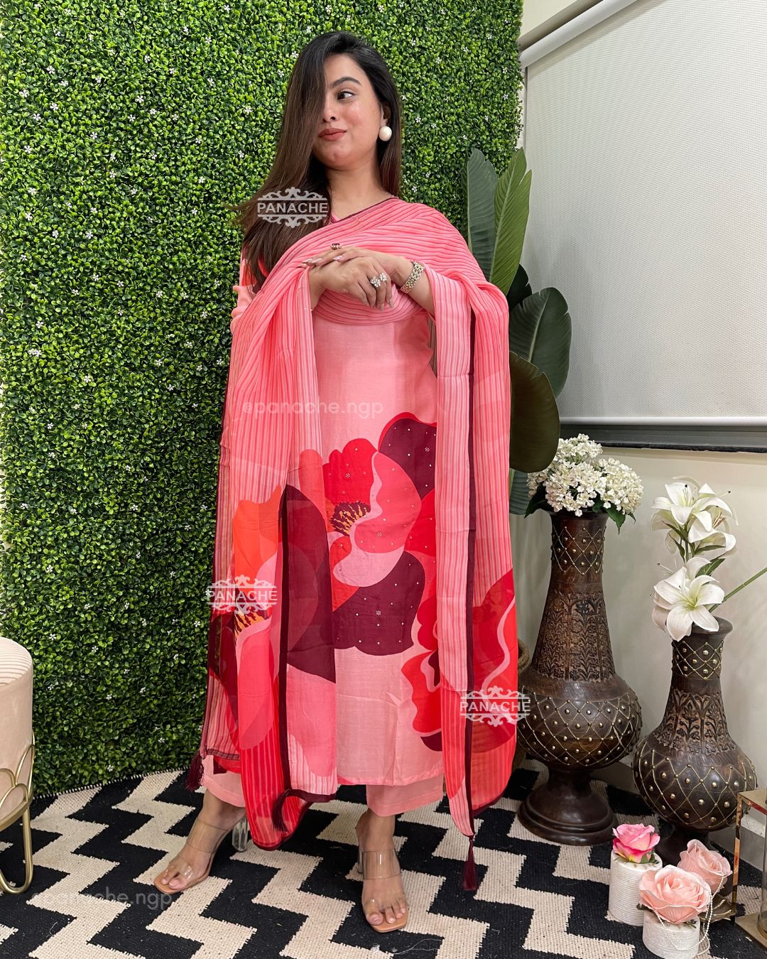 Linen floral Semiformal set