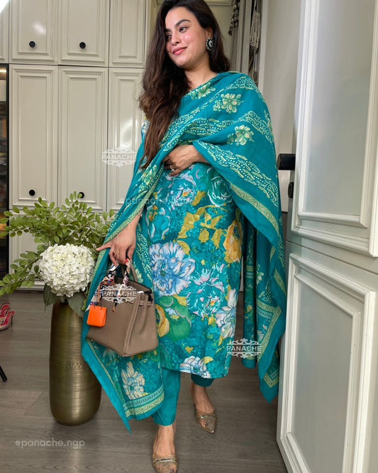 Print on print muslin set