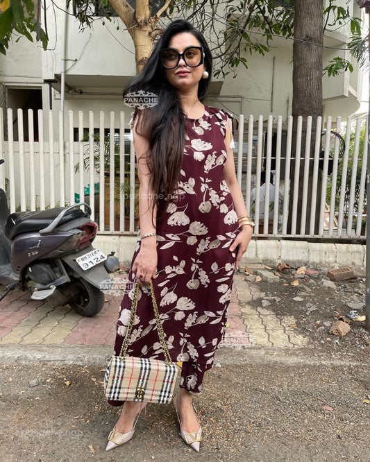 Sleeveless mirror work coord