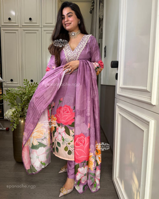 Gulrukh floral suit set