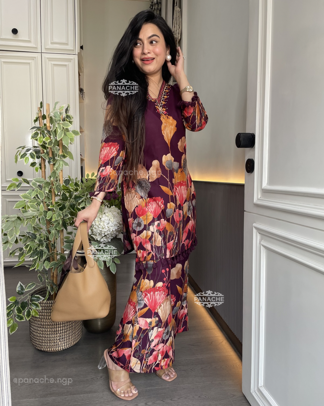 Crimson Bloom Co-ord Set