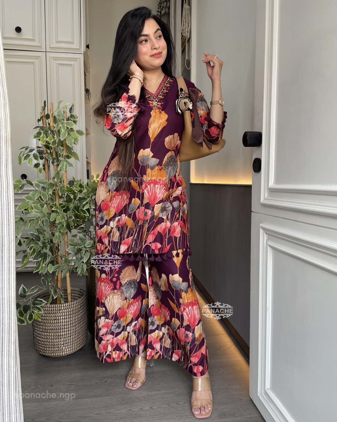 Crimson Bloom Co-ord Set